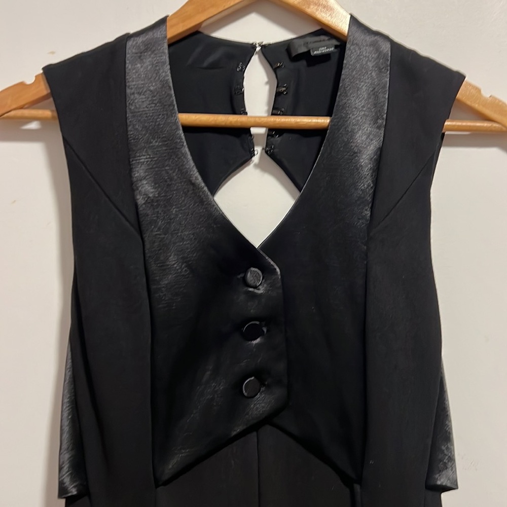 Alexander Wang Black Sleeveless Mini Dress with Satin-Like Trim